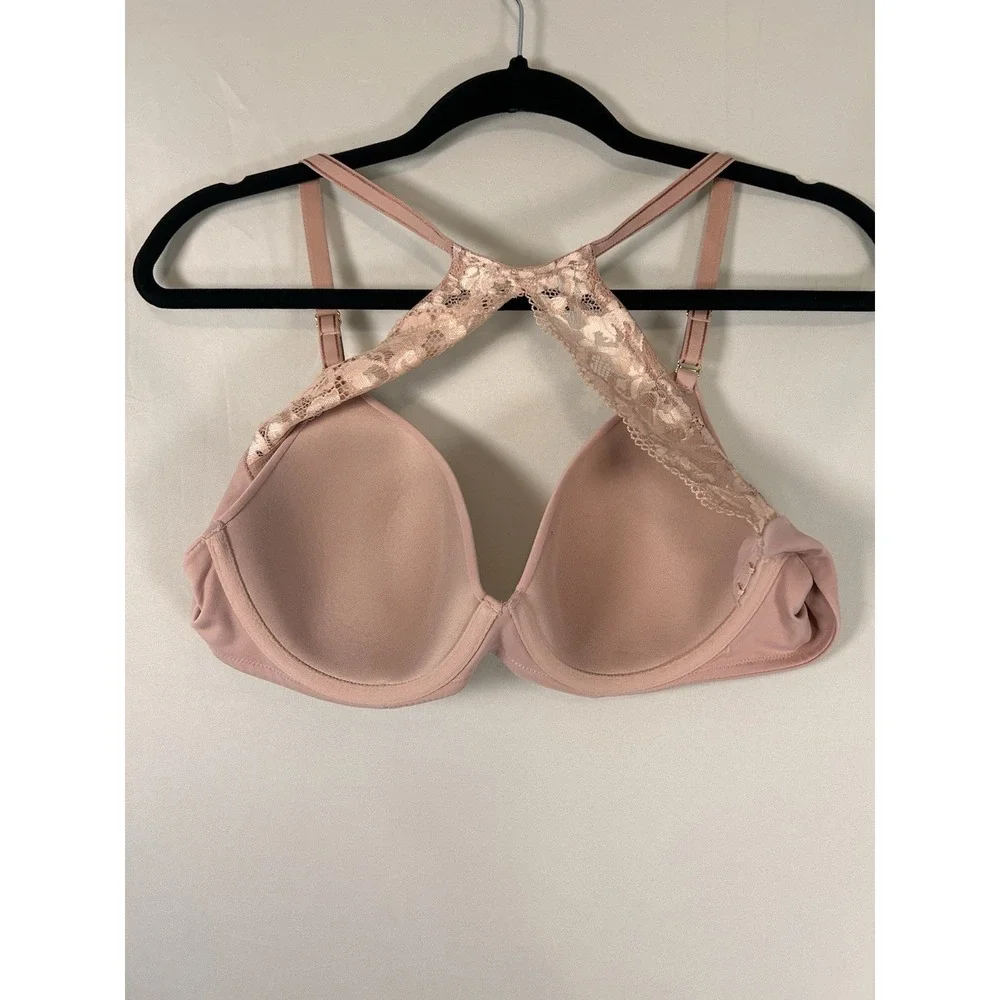 Soma Bra 36C Embraceable Racerback Lined Underwire Adjustable Straps Lace Nude